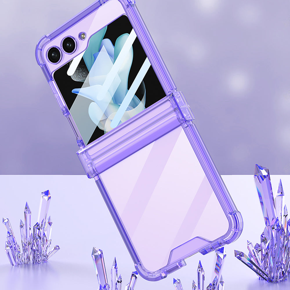 GKK pro Samsung Galaxy Z Flip5 5G pouzdro na telefon Vyztužené rohy TPU kryt s fólií z tvrzeného skla GKK pro Samsung Galaxy Z Flip5 5G pouzdro na telefon Vyztužené rohy TPU kryt s fólií z tvrzeného skla